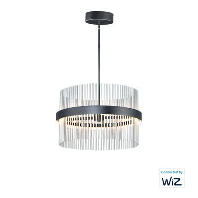 ET2 Chimes Pendant in Satin Nickel, featuring a sleek steel design for modern lighting elegance.
