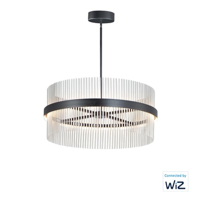 ET2 Chimes Pendant in Satin Nickel, sleek steel design, perfect for modern home lighting.