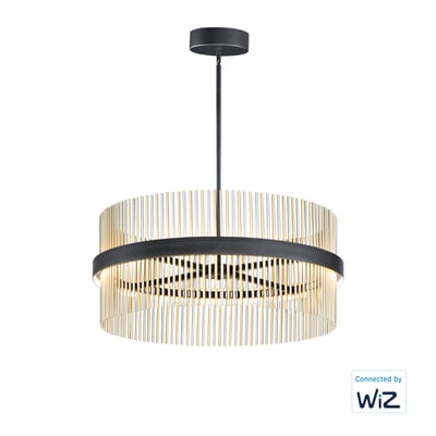 ET2 Chimes Pendant in Satin Nickel and Satin Brass, featuring a modern steel design for stylish lighting solutions.