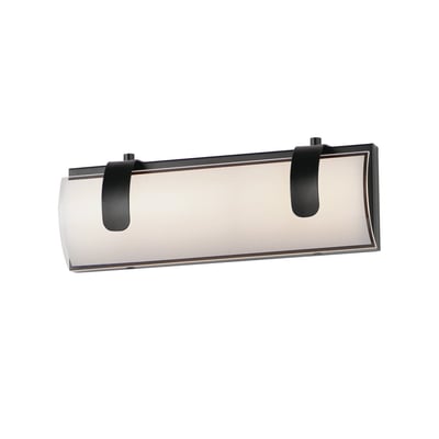 ET2 Clutch Bathroom Vanity Light in Black, featuring a sleek steel design for modern bathroom decor.