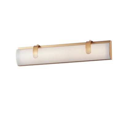 ET2 Clutch Bathroom Vanity Light in Gold, featuring durable steel construction for a stylish and modern bathroom upgrade.