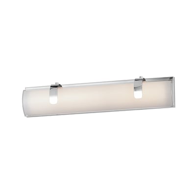 ET2 Clutch Bathroom Vanity Light in Polished Chrome, featuring a sleek steel design for modern bathroom elegance.