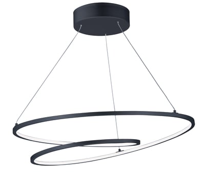 ET2 Cycle Pendant in Black Aluminum, modern lighting fixture showcasing sleek design and contemporary style.