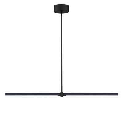 ET2 Dorian Linear Suspension in Black Aluminum, featuring a sleek, modern design with linear LED lights, perfect for contemporary spaces.