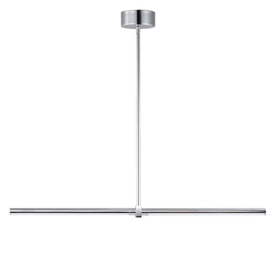 ET2 Dorian Linear Suspension in Polished Chrome finish, featuring a sleek Aluminum design with modern, minimalist lines and elegant illumination.
