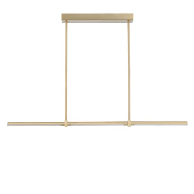 ET2 Dorian Linear Suspension in Gold finish, featuring an elongated aluminum design with sleek, modern lines, perfect for contemporary spaces.