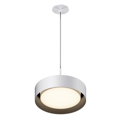 ET2 Echo Pendant Light in Aluminum finish, featuring a sleek, modern design with a White and Black color scheme, hanging elegantly from the ceiling.