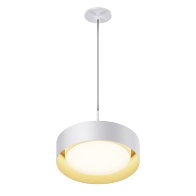 ET2 Echo Pendant Light in Aluminum finish, featuring a sleek, modern design with a White and Gold color scheme, hanging elegantly from the ceiling.