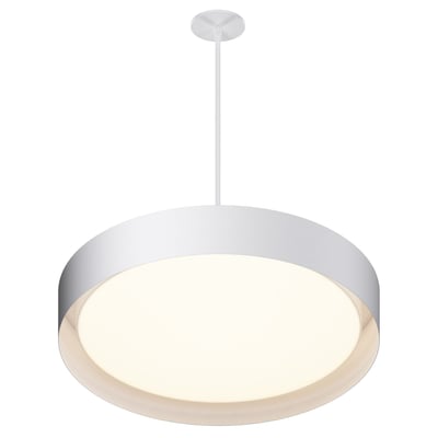 ET2 Echo Pendant Light in White finish, featuring a sleek, modern design with an Aluminum body, suspended by a thin cable for a minimalist look.
