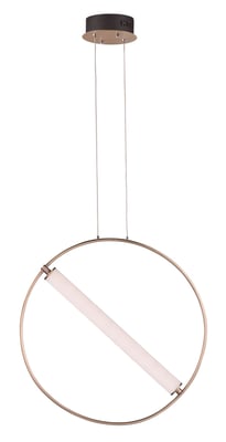 ET2 Flare Pendant Light in Aluminum finish, featuring a sleek Black with Soft Gold design, elegantly hanging in a modern interior setting.