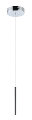 ET2 Flute 1" Mini Pendant in Polished Chrome finish, featuring a sleek, elongated design crafted from Steel, hanging elegantly from the ceiling.