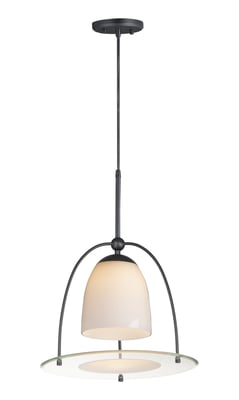 ET2 Focal Point Pendant in Black Steel finish, featuring a modern geometric design with multiple intersecting rings and integrated LED lighting.