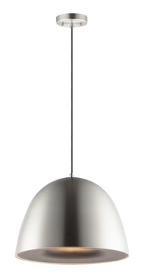 ET2 Fungo Pendant in Satin Nickel with Black finish, featuring a sleek, modern design with a steel body and a distinctive, rounded shape.
