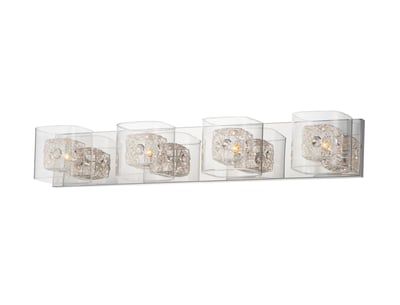 ET2 Gem Bathroom Vanity Light with a sleek Polished Chrome finish, featuring a modern design with sparkling crystal accents for elegant bathroom illumination.