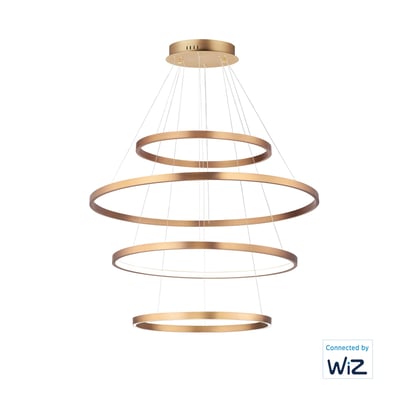 ET2 Groove Four Tier Pendant in Aluminum finish with a modern design featuring four descending circular layers, providing elegant lighting.