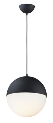 ET2 Half Moon Pendant in Black Steel finish, featuring a sleek, modern design with a curved silhouette and soft ambient lighting.