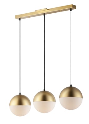 ET2 Half Moon Linear Multi-Light Pendant in Metallic Gold finish, featuring a sleek design with multiple steel pendants hanging in a linear arrangement.