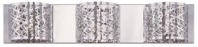 ET2 Inca Bathroom Vanity Light in Polished Chrome finish, featuring a sleek design with intricate cutouts and a steel construction for a modern touch.