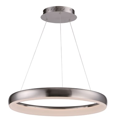 ET2 Innertube Pendant in a sleek Satin Nickel finish, featuring a modern circular design with a steel frame, elegantly suspended for contemporary lighting.