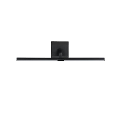 ET2 Mona Picture Light in Black Aluminum finish, elegantly illuminating artwork on the wall with adjustable arm and sleek modern design.