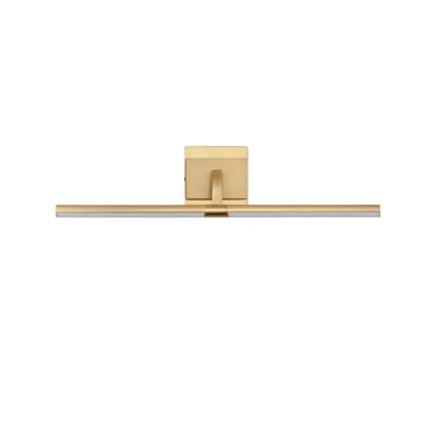 ET2 Mona Picture Light in Gold finish, made of Aluminum, elegantly illuminates artwork with its sleek, modern design and adjustable arm for optimal lighting.