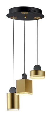 ET2 Nob Multi-Light Pendant in Aluminum finish, featuring a sleek, modern design with multiple hanging lights in Black with Gold accents.