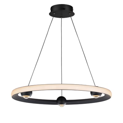 ET2 Nodes Pendant Light with a sleek Black finish and Aluminum material, featuring a modern design with multiple adjustable hanging elements.