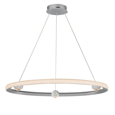ET2 Nodes Pendant Light in Brushed Aluminum finish, featuring a sleek, modern design with multiple adjustable hanging elements.