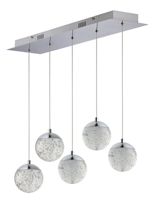 ET2 Orb II Linear Multi-Light Pendant 11" features a modern design with multiple spherical lights suspended in a sleek linear arrangement, perfect for contemporary spaces.