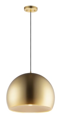 ET2 Palla Pendant light fixture in Satin Brass with Coffee finish, featuring a sleek, modern design with a spherical steel shade and elegant detailing.