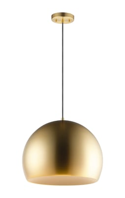 ET2 Palla Pendant in Satin Brass with Coffee finish, featuring a sleek, modern design with a spherical steel shade, perfect for contemporary interiors.