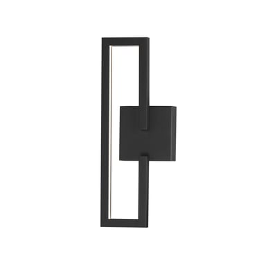 ET2 Penrose 18" Wall Sconce in Black Aluminum, featuring a sleek, modern design with a circular frame and integrated LED lighting.