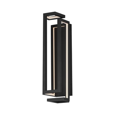 ET2 Penrose 24" Wall Sconce in Black Aluminum finish, featuring a sleek, modern design with a curved frame and integrated LED lighting.