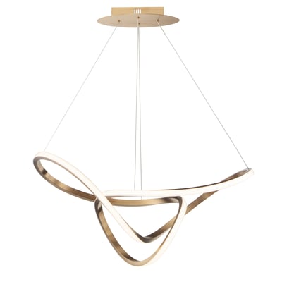 ET2 Perpetual Pendant in Brushed Champagne finish, featuring a sleek, modern design with a Steel frame and elegant curves.