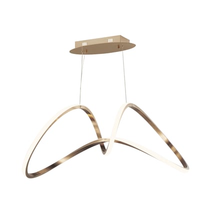 ET2 Perpetual Pendant in Brushed Champagne finish, featuring a sleek, modern design with a Steel construction, hanging elegantly from the ceiling.