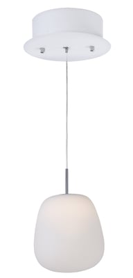 ET2 Puffs 1 Light Pendant, featuring a sleek steel design with a white finish, elegantly suspended to provide modern illumination.
