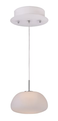 ET2 Puffs 1 Light Pendant, featuring a sleek white steel finish, suspended elegantly to illuminate spaces with a modern and minimalist design.