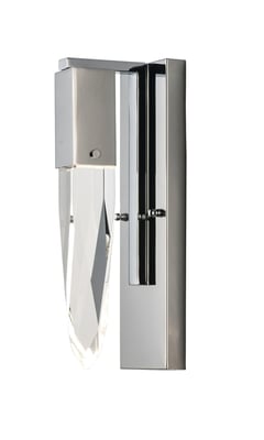 ET2 Quartz Wall Sconce in Polished Chrome finish, featuring a sleek, modern design with a steel frame and elegant crystal accents.