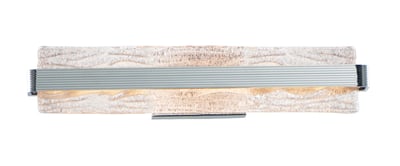 ET2 Ripple Bathroom Vanity Light in Polished Chrome finish, featuring a sleek, modern design with a rippled glass shade and aluminum accents.