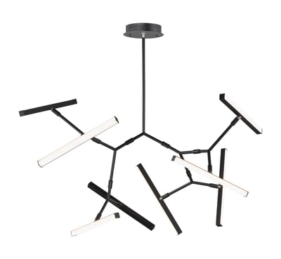 ET2 Robotica Pendant in Aluminum finish, featuring a sleek, modern design with a linear arrangement of lights, perfect for contemporary interiors.