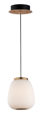 ET2 Soji Pendant in Black with Gold finish, featuring a sleek, modern design crafted from Steel, hanging elegantly from the ceiling.