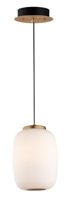 ET2 Soji Pendant light fixture in Black with Gold finish, crafted from Steel, hangs elegantly with a modern design.