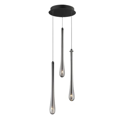 ET2 Stillo Multi Pendant in a sleek Black finish, featuring a modern design with multiple hanging lights crafted from durable Steel.