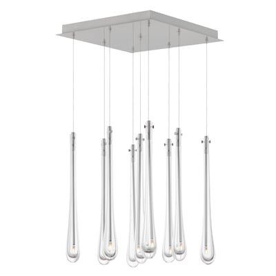 ET2 Stillo Multi Pendant in Satin Nickel finish, featuring a sleek, modern design with multiple steel hanging lights, perfect for contemporary spaces.