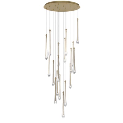 ET2 Stillo Multi Pendant in Gold finish, featuring a sleek design with multiple steel pendants hanging at varying heights for a modern, elegant look.