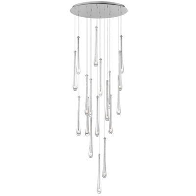 ET2 Stillo Multi Pendant in Satin Nickel finish, featuring a sleek design with multiple steel pendants hanging at varied lengths for a modern touch.