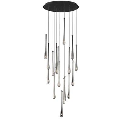ET2 Stillo Multi Pendant with a sleek Black finish and Steel material, featuring multiple hanging lights in a modern, elegant design.
