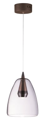 ET2 Sven Pendant light fixture in Aluminum finish, featuring a sleek, modern design with a Black with Coffee accent, hanging elegantly from the ceiling.