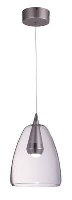 ET2 Sven Pendant light in polished chrome with silver finish, featuring a sleek aluminum design and modern aesthetic, hanging elegantly in a contemporary setting.