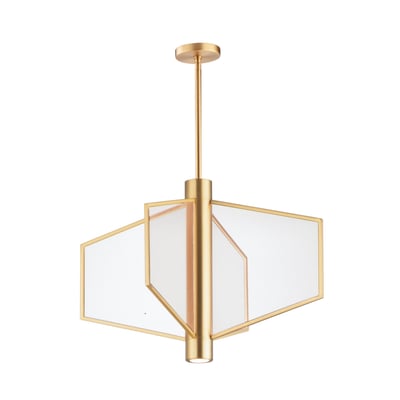 ET2 Telstar Pendant in Natural Aged Brass finish, featuring a sleek, modern design with a steel structure and intricate detailing.